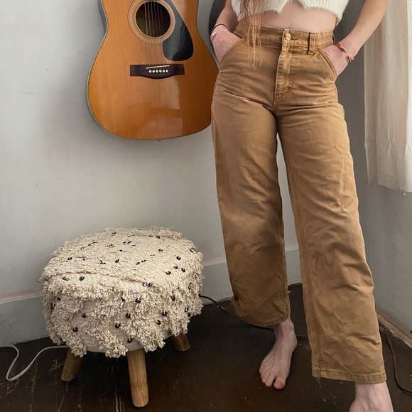 *SOLD* Carhartt cropped wide leg canvas carpenter pants - Picture 2 of 5